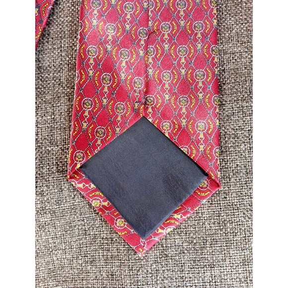 Tie 70s 80s 90s Y2K Mens Romario Manzini Red Yellow Blue 3.75 Wide 58 Long - Picture 3 of 5